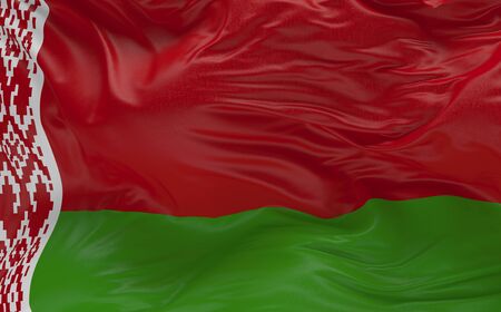 National  Flag of the Belarus waving in the wind 3d render
