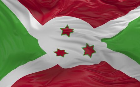 National Flag of the Burundi waving in the wind 3d renderの写真素材