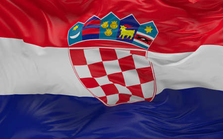 National  Flag of the Croatia waving in the wind 3d render