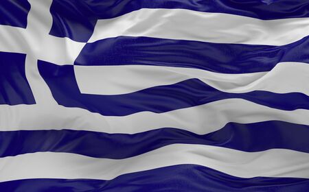 National Flag of the Greece waving in the wind 3d render