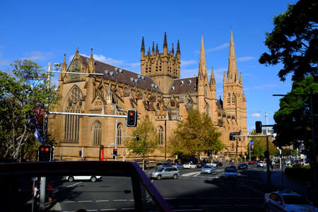 Beautiful St Mary's Cathedral, a gothic architecture home of Sydney's Catholic community.のeditorial素材
