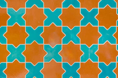 Tile pattern green blueの写真素材