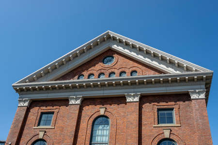 Tacoma, WA USA - circa August 2021: Low angle view of the library building at the University of Washington Tacoma campus on a bright, sunny dayのeditorial素材