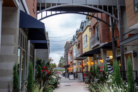 Woodinville, WA USA - circa September 2021: View of the wine walk area in the new Woodinville Schoolhouse District area.のeditorial素材