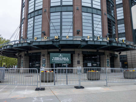 Seattle, WA USA - circa May 2021: Street view of the entrance to T-Mobile Park in downtown Seattle.のeditorial素材