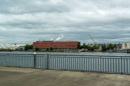 Tacoma, WA USA - circa August 2021: Wide view of the University of Washington Center for Urban...
