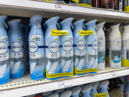 Seattle, WA USA - circa September 2022: Close up view of Febreeze products for sale inside a Target store.のeditorial素材
