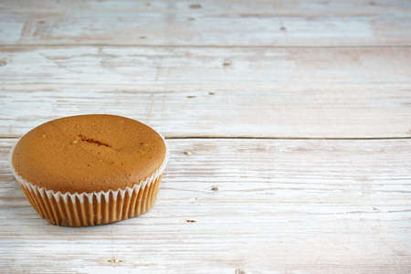 Pandan Chiffon cake in a small cup. Perfectly bake