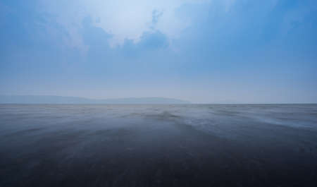 soft water currence at lake at dawn