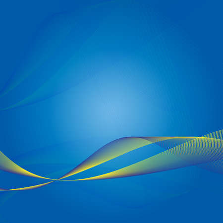 yellowish blue curve line pattern abstract backgroundのイラスト素材