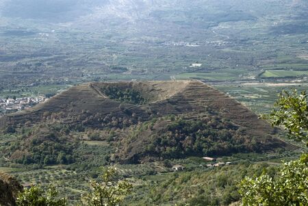 The mountain of the island sicilyの写真素材