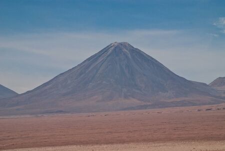 Volcanoes Licancabur  on the border between Chile and Boliviaの写真素材