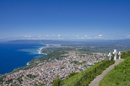 The view of the coast calabria near palmiの写真素材