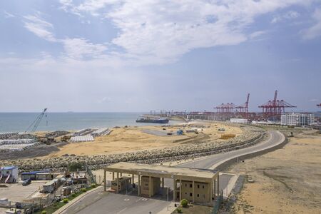 Main harbor in Colombo, Sri Lanka.