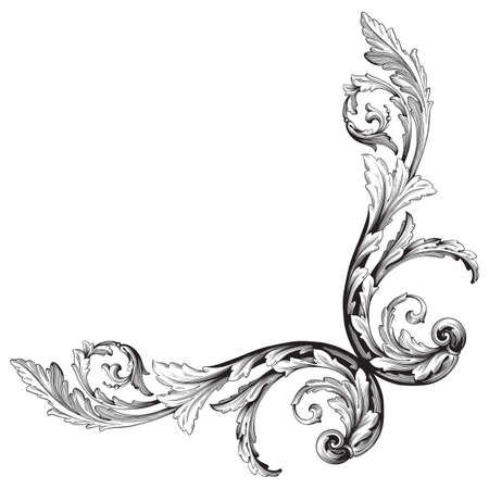 Baroque vector set of vintage elements for design. Decorative design element filigree calligraphy vector. You can use for wedding decoration of greeting card and laser cutting.のイラスト素材