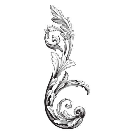 Baroque vector set of vintage elements for design. Decorative design element filigree calligraphy vector. You can use for wedding decoration of greeting card and laser cutting.のイラスト素材