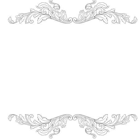 Baroque vector vintage elements for design. Decorative design element filigree calligraphy. You can use for wedding decoration of greeting card and laser cutting.のイラスト素材