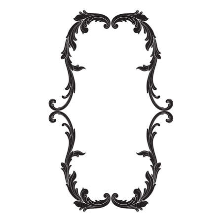 Baroque of vintage elements for design. Decorative design element filigree calligraphy vector. You can use for wedding decoration of greeting card and laser cutting.のイラスト素材