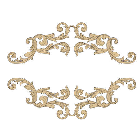 Baroque vector set of vintage elements for design. Decorative design element filigree calligraphy vector. You can use for wedding decoration of greeting card and laser cutting.のイラスト素材