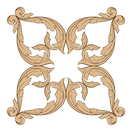 Classical baroque vintage element for wedding greeting card design.のイラスト素材