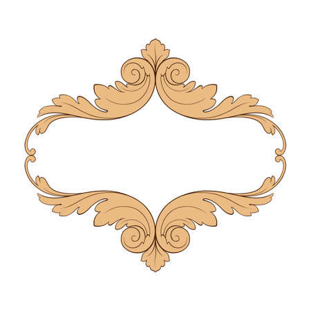 Classical baroque vector of vintage element for design. Decorative design element filigree calligraphy vector. You can use for wedding decoration of greeting card and laser cutting.のイラスト素材