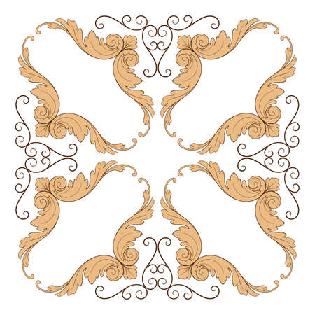 Classical baroque vector of vintage element for design. Decorative design element filigree calligraphy vector. You can use for wedding decoration of greeting card and laser cutting.のイラスト素材
