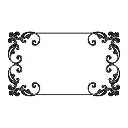Vintage baroque ornament. Retro pattern antique style acanthus. Decorative design element filigree calligraphy.のイラスト素材
