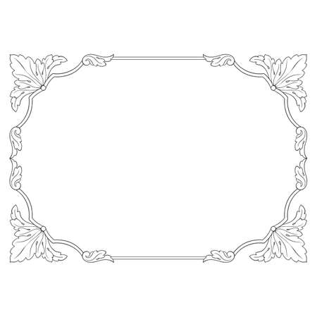 Vintage baroque ornament. Retro pattern antique style acanthus. Decorative design element filigree calligraphy.のイラスト素材