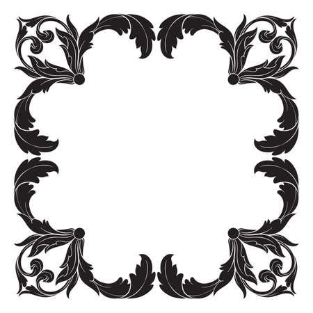 Classical baroque vector of vintage element for design. Decorative design element filigree calligraphy vector. You can use for wedding decoration of greeting card and laser cutting.のイラスト素材