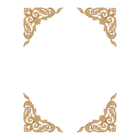 Classical baroque vector of vintage element for design. Decorative design element filigree calligraphy vector. You can use for wedding decoration of greeting card and laser cutting.のイラスト素材