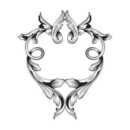 Classical baroque vector of vintage element for design. Decorative design element filigree calligraphy vector.のイラスト素材