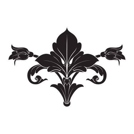 Classical baroque vector of vintage element for design. Decorative design element filigree calligraphy vector. You can use for wedding decoration of greeting card and laser cutting.のイラスト素材