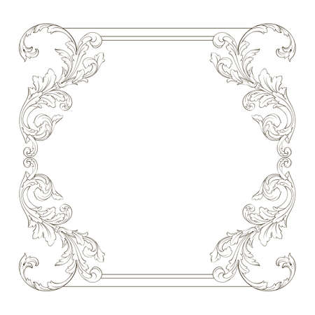 Classical baroque frame vector of vintage elementのイラスト素材