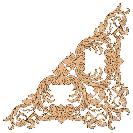 Classical baroque vector of vintage elements for design. Decorative design element filigree calligraphy vector. You can use for wedding decoration of greeting card and laser cutting.のイラスト素材