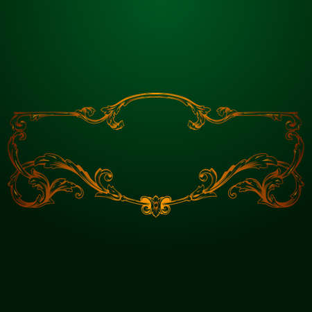 Classical baroque vector of vintage element for design with green background.のイラスト素材