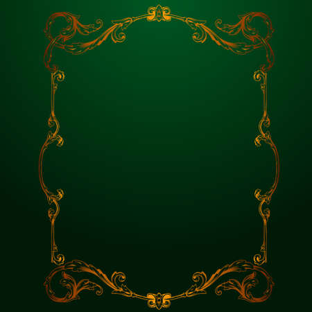 Classical baroque vector of vintage element for design with green background.のイラスト素材