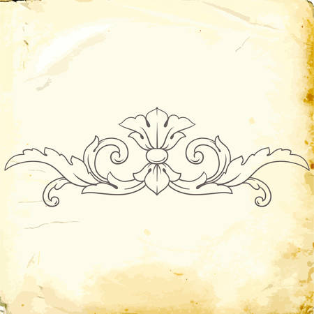 Retro baroque decorations element with flourishes calligraphic ornament.のイラスト素材