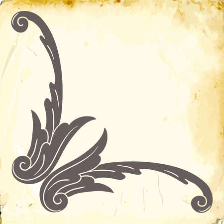 Retro baroque decorations element with flourishes calligraphic ornament. Vintage style design collection for Posters, Placards, Invitations, Banners, Badgesのイラスト素材