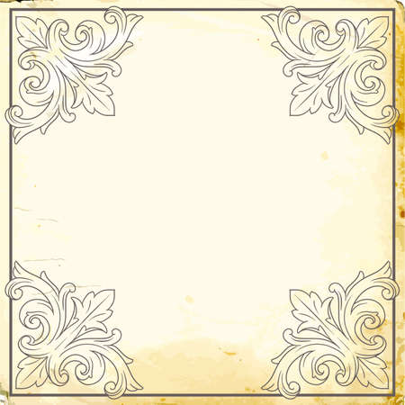 Retro baroque decorations element with flourishes calligraphic ornament. Vintage style design collection for Posters, Placards, Invitations, Banners, Badges and Logotypes.のイラスト素材