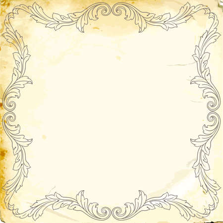 Retro baroque decorations element with flourishes calligraphic ornament. Vintage style design collection for Posters, Placards, Invitations, Banners, Badges and Logotypes.のイラスト素材