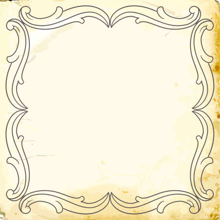 Retro baroque decorations element with flourishes calligraphic ornament. Vintage style design collection for Posters, Placards, Invitations, Banners, Badges and Logotypes.のイラスト素材