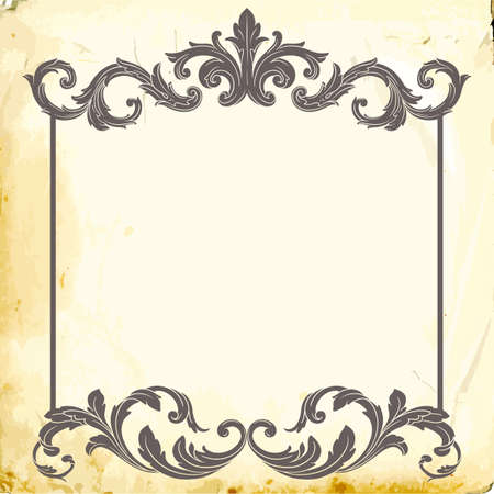 Retro baroque decorations element with flourishes calligraphic ornament. Vintage style design collection for Posters, Placards, Invitations, Banners, Badges and Logotypes.のイラスト素材