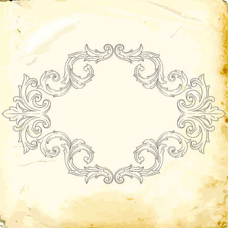 Retro baroque decorations element with flourishes calligraphic ornament. Vintage style design collection for Posters, Placards, Invitations, Banners, Badges and Logotypes.のイラスト素材