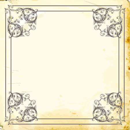 Retro baroque decorations element with flourishes calligraphic ornament. Vintage style design collection for Posters, Placards, Invitations, Banners, Badges and Logotypes.のイラスト素材