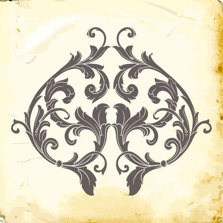 Retro baroque decorations element with flourishes calligraphic ornament. Vintage style design Vector illustration.のイラスト素材