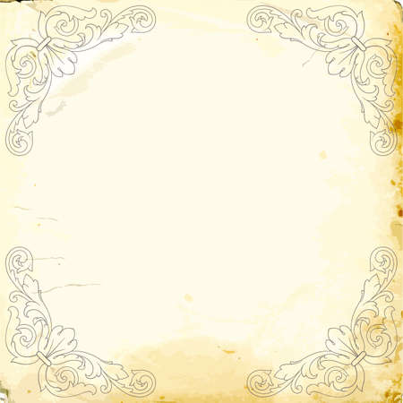 Retro baroque decorations element with flourishes calligraphic ornament. Vintage style design collection for Posters, Placards, Invitations, Banners, Badges and Logotypes.のイラスト素材