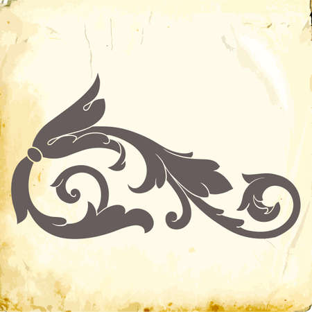 Retro baroque decorations element with flourishes calligraphic ornament. Vintage style design collection for Posters, Placards, Invitations, Banners, Badges and Logotypes.のイラスト素材