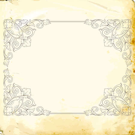 Retro baroque decorations element with flourishes calligraphic ornament. Vintage style design collection for Posters, Placards, Invitations, Banners, Badges and Logotypes.のイラスト素材