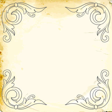 Retro baroque decorations element with flourishes calligraphic ornament.のイラスト素材