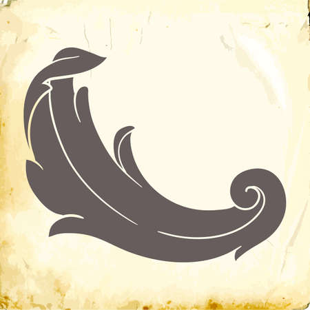 Retro baroque decorations element with flourishes calligraphic ornament. Vintage style design collection for posters, placards, invitations, banners, badges and icons.のイラスト素材